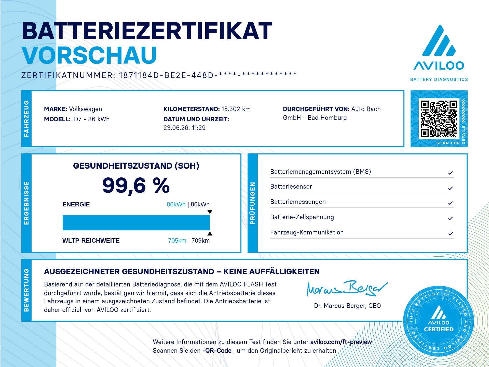 Volkswagen ID.7 Tourer GTX, AHK, Panoramadach, LED-Matrix, Navi, Area View inkl. Rückfahrkamera